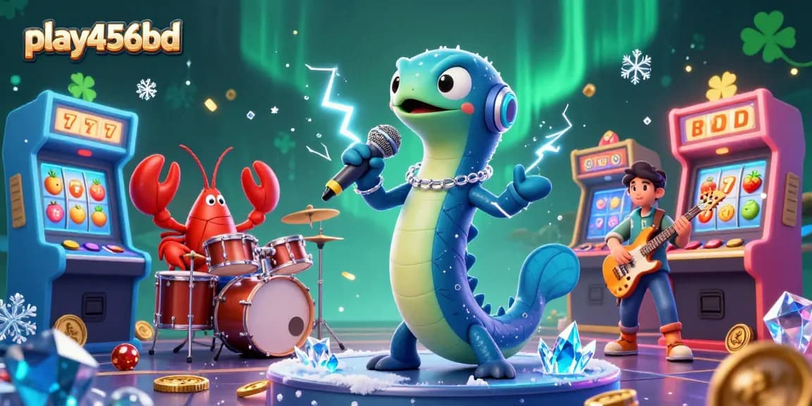 Experience exciting gaming with play456bd's electric eel DJ and underwater casino scene.