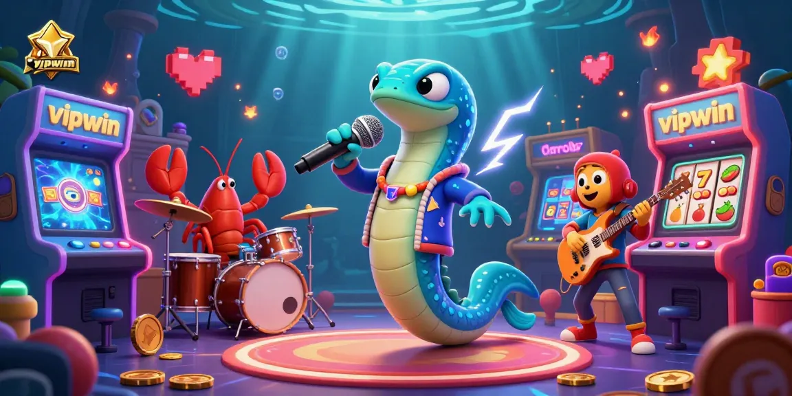 Experience thrilling gambling with vipwin in this dynamic underwater casino illustration featuring vibrant characters.