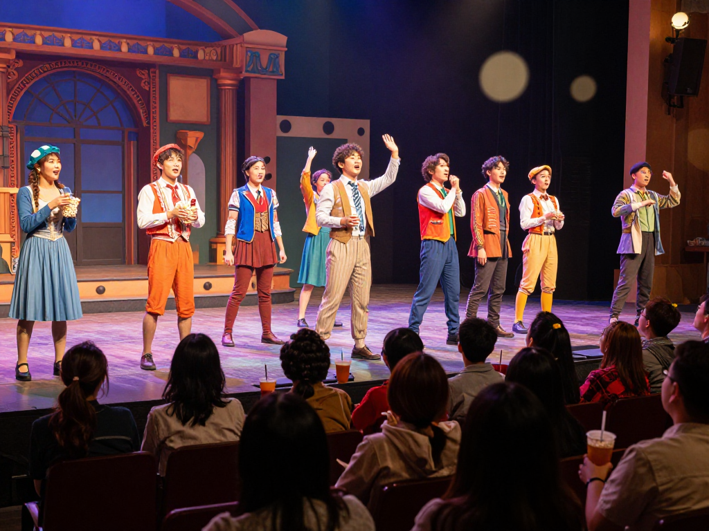 Engaging theatre performance scene with actors and audience, highlighting rokok88 login experience.