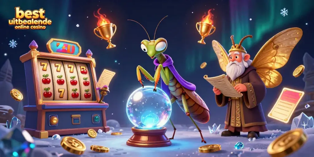 Experience the magic of the best uitbetalende online casino with a mystical fortune teller and dynamic slot elements.