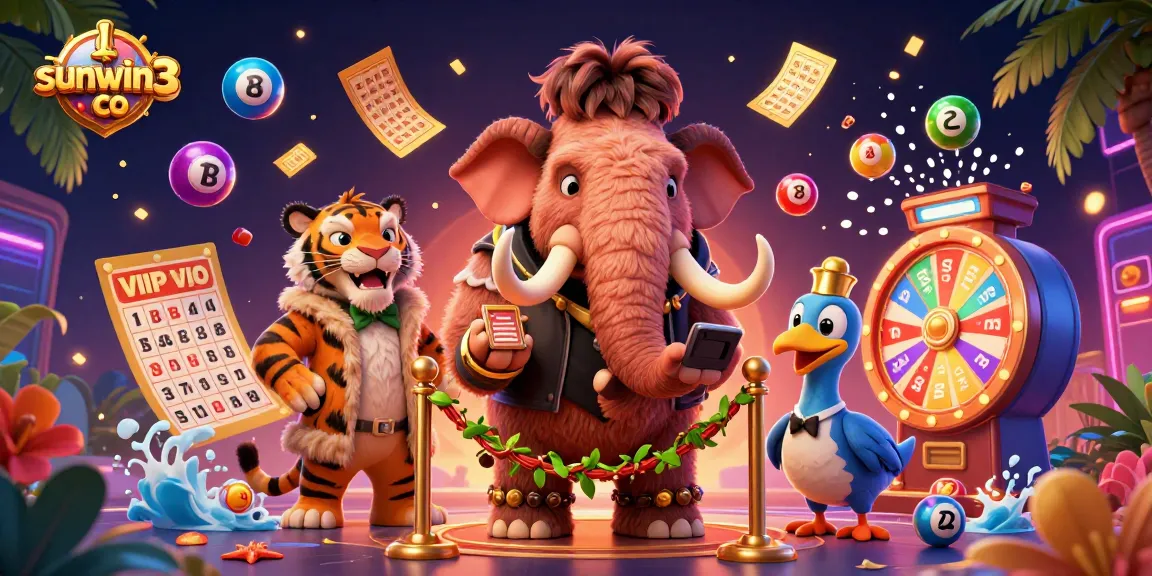 Spin to win big with sunwin3 co at the vibrant casino entrance, featuring themed characters.